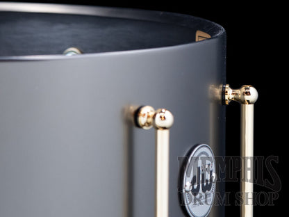 DW 14x6.5 Collector's Series Satin Black Over Brass Snare Drum with Gold Hardware and Tube Lugs