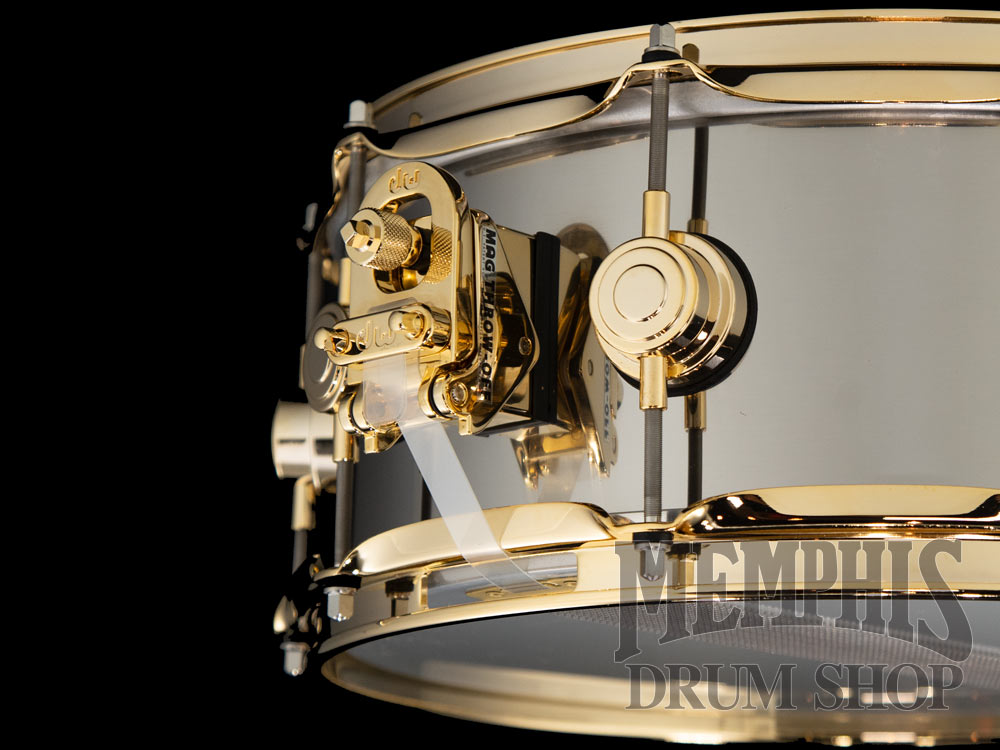 DW 14x5.5 Collector's Series Stainless Steel Snare Drum with Gold Hardware