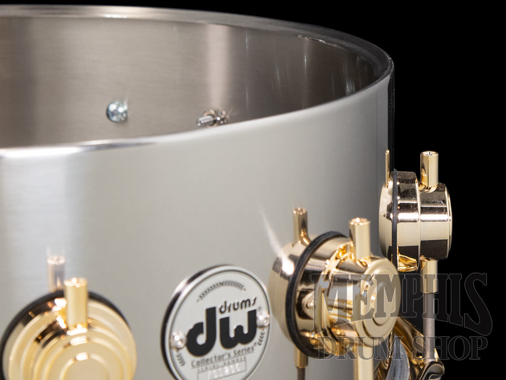 DW 14x5.5 Collector's Series Stainless Steel Snare Drum with Gold Hardware