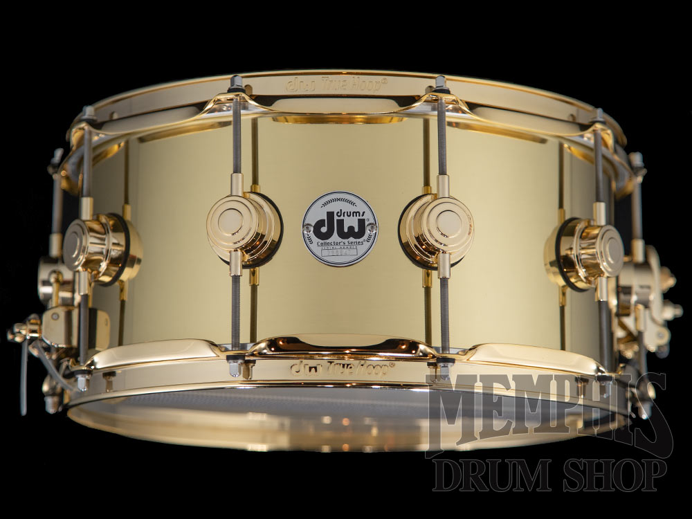 DW 14x6.5 Collector's Series Bell Brass Snare Drum with Gold Hardware