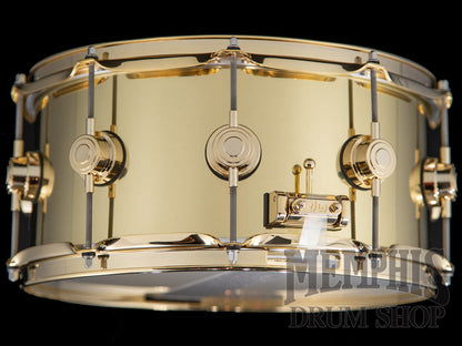 DW 14x6.5 Collector's Series Bell Brass Snare Drum with Gold Hardware