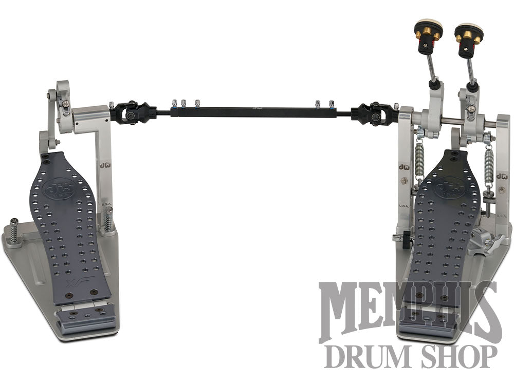 DW MFG Series Machined Direct Drive Double Bass Drum Pedal with Case - XF Extended Footboard