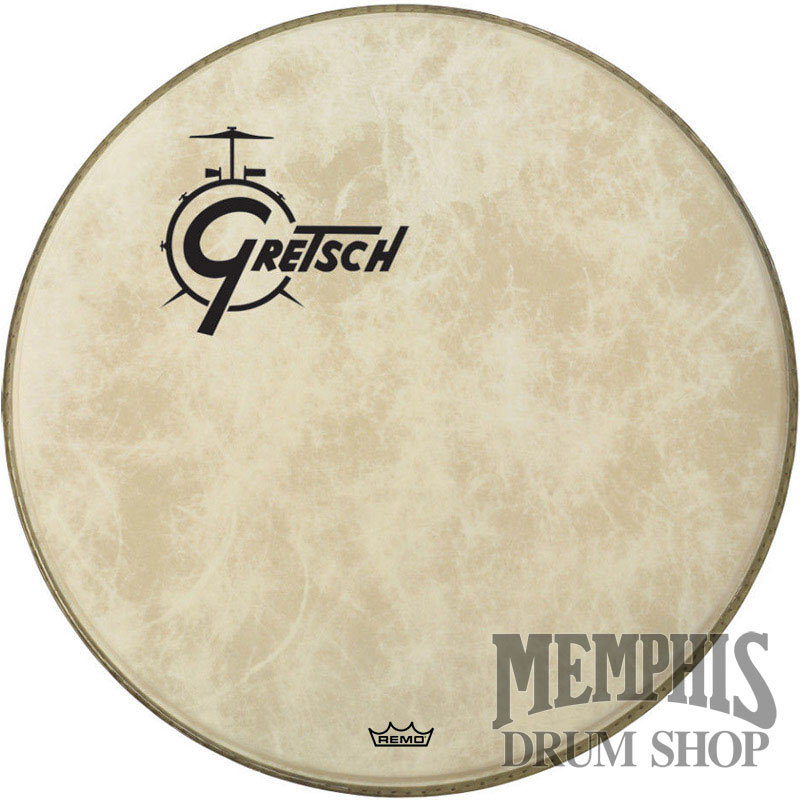 Gretsch 20" Fiberskyn Logo Drumhead - Off-Center Gretsch Logo with Remo Logo
