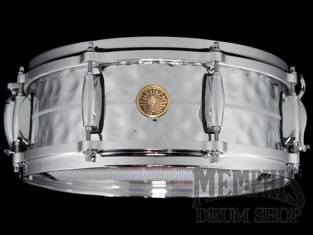Gretsch 14x5 USA Custom Hammered Chrome Over Brass Snare Drum
