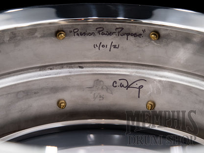 Joyful Noise 14x6.5 Engraved Bronze Snare Drum - Lilly Of The Valley