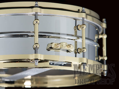 Ludwig 14x5 Chrome Over Brass Snare Drum with Brass Hardware