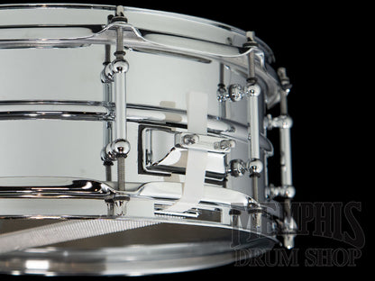 Ludwig 14x5 Chrome Over Brass Snare Drum with Tube Lugs