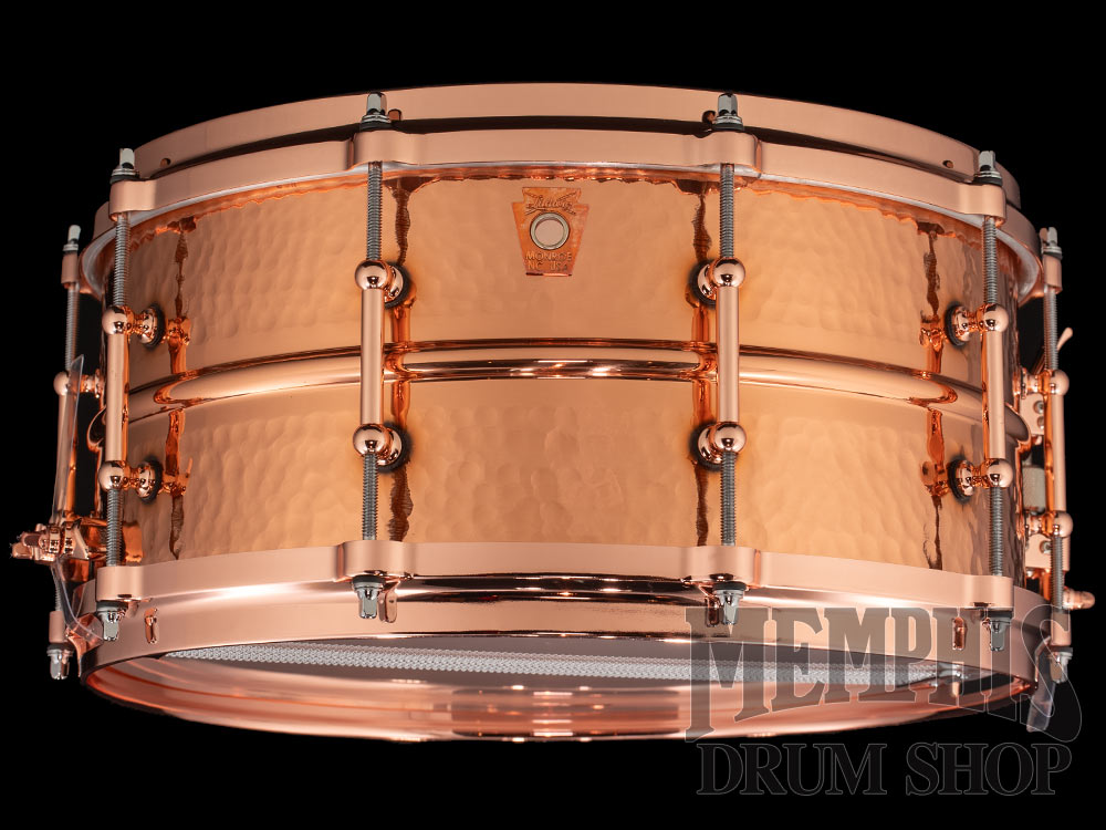 Ludwig Rocker Copper Ludwig 14x6.5 Copperphonic Hammered Snare Drum with Copper Hardware and ...