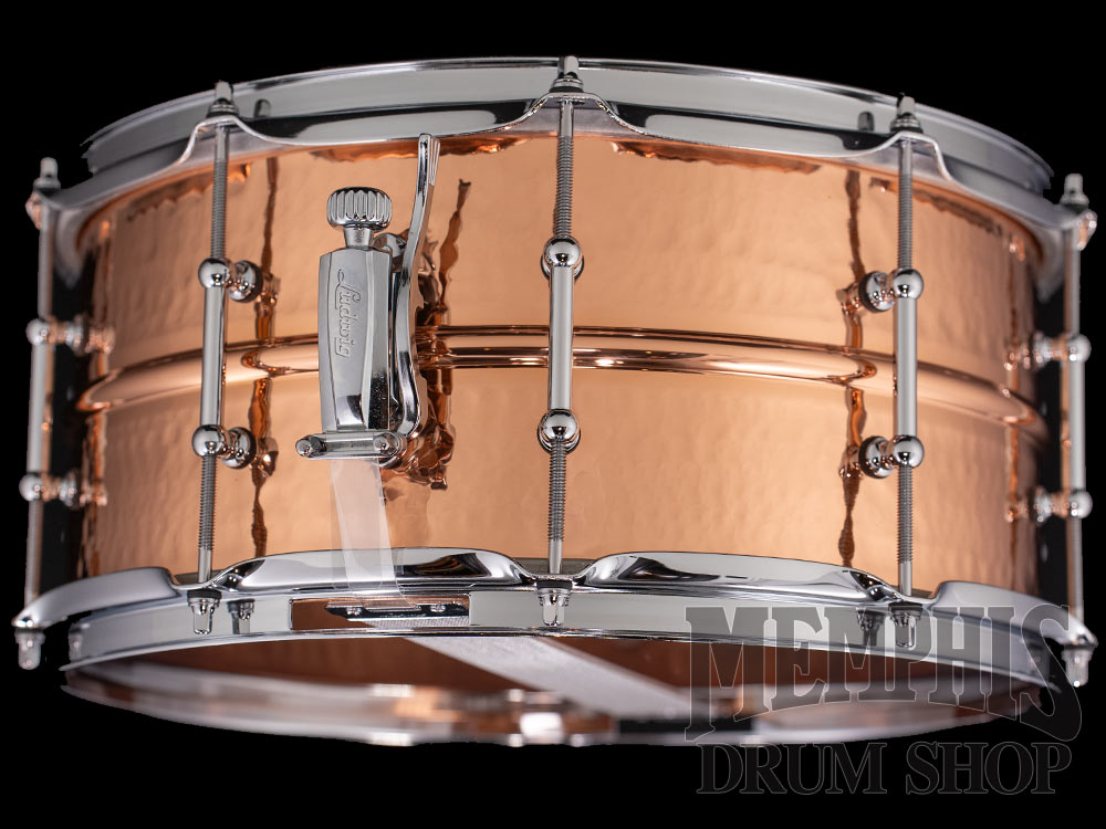 Ludwig 14x6.5 Copperphonic Hammered Snare Drum with Tube Lugs