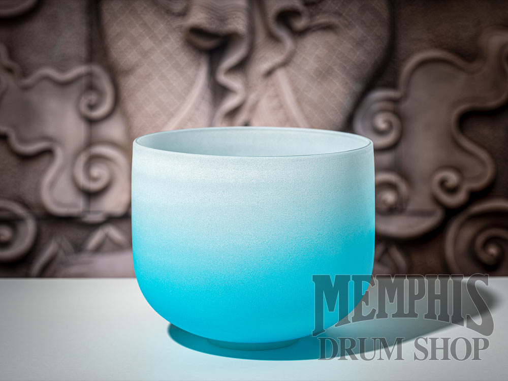 Meinl Sonic Energy Crystal Singing Bowl Colour-Frosted 10", Light Blue, Note G4, Throat Chakra