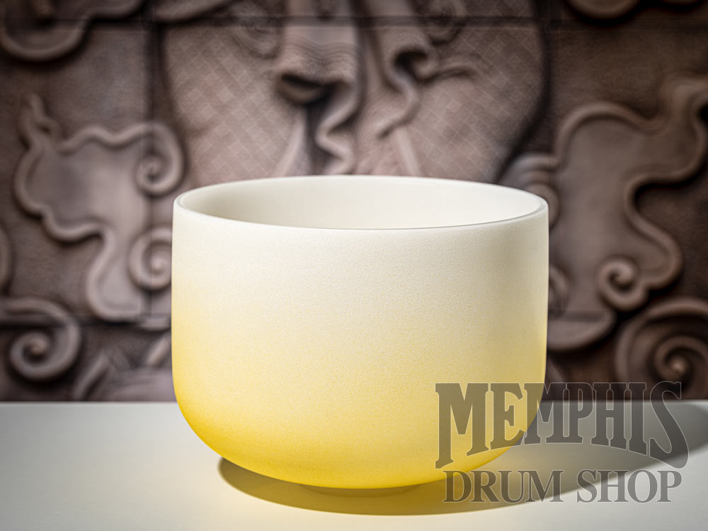 Meinl Sonic Energy Crystal Singing Bowl Colour-Frosted 12", Yellow, Note E4, Navel Chakra