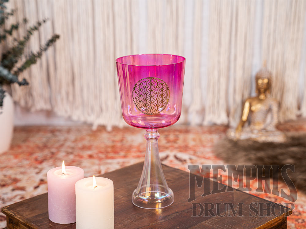 Meinl Sonic Energy Crystal Singing Chalice 6", Pink, Flower of Life, Heart Chakra