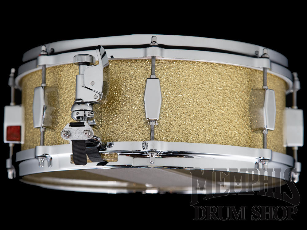 Milestone 14x5.5 Founder's Model Fiberglass Snare Drum with 8 Lugs - Gold Sparkle