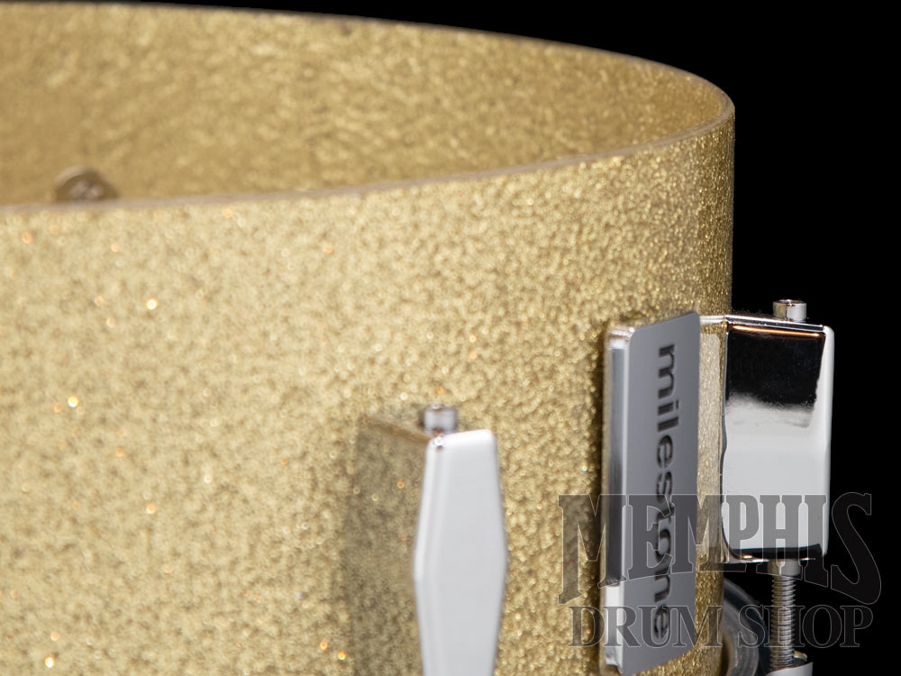 Milestone 14x5.5 Founder's Model Fiberglass Snare Drum with 8 Lugs - Gold Sparkle