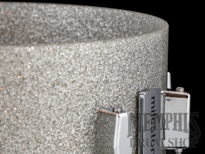 Milestone 14x6.5 Founder's Model Fiberglass Snare Drum with 10 Lugs - Silver Sparkle