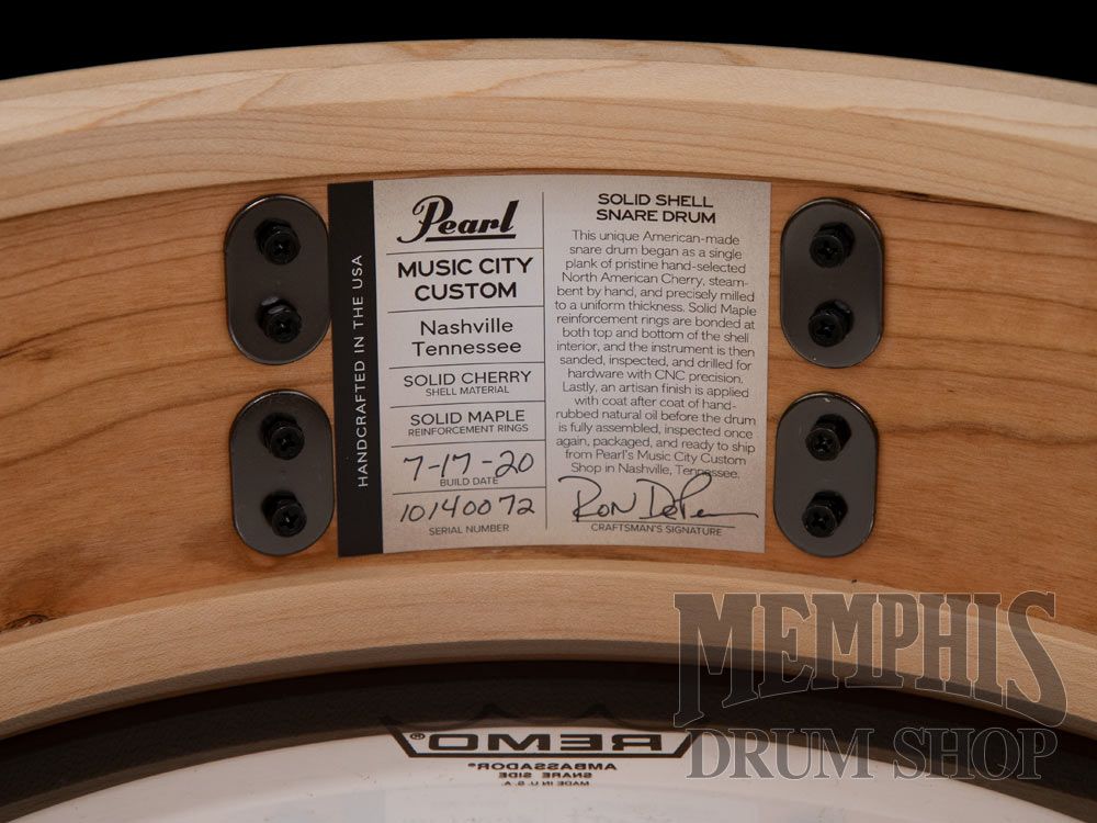 Pearl 14x5 Music City Custom Solid Cherry Snare Drum