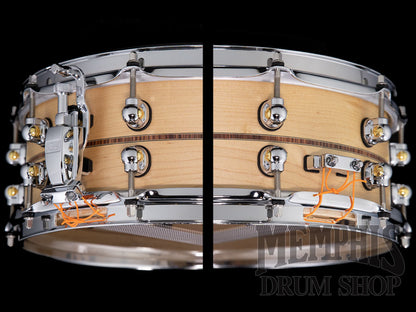 Pearl 14x5 Music City Custom Solid Maple Snare Drum with Kingwood Center Inlay