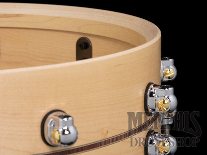 Pearl 14x5 Music City Custom Solid Maple Snare Drum with Kingwood Center Inlay