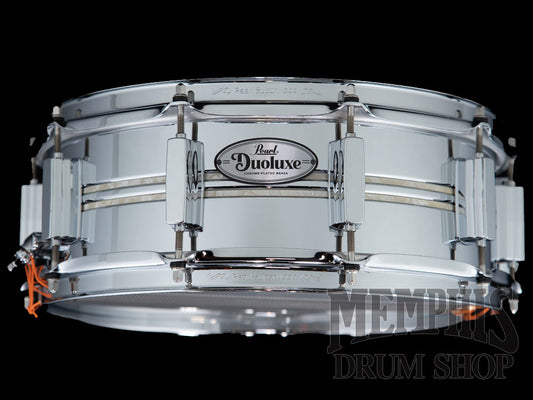 Pearl 14x5 Duoluxe Chrome Over Brass Snare Drum