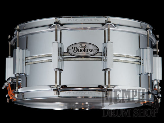 Pearl 14x6.5 Duoluxe Chrome Over Brass Snare Drum