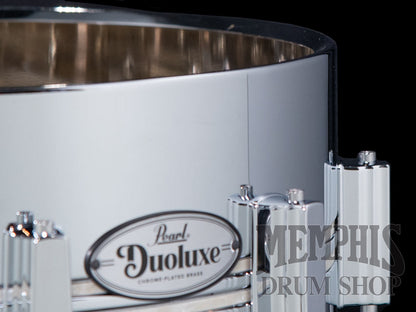 Pearl 14x6.5 Duoluxe Chrome Over Brass Snare Drum
