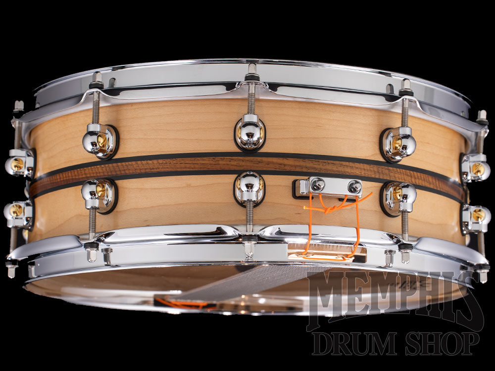 Pearl 14x5 Music City Custom One Of A Kind Solid Maple Snare Drum with Canarywood Inlay