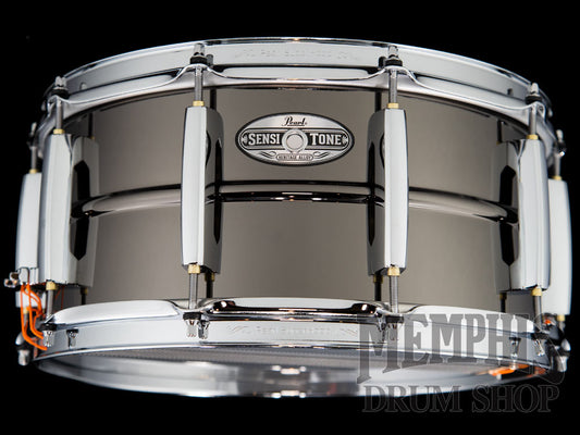 Pearl 14x6.5 Sensitone Heritage Black Nickel Over Brass Snare Drum