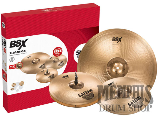 Sabian B8X 2-Pack Box Set + FREE 14" B8X Thin Crash