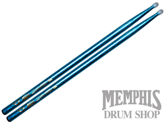 Vater Color Wrap 5A Blue Sparkle Drumsticks
