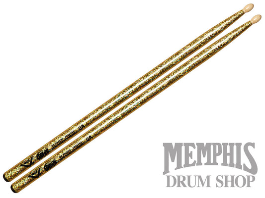 Vater Color Wrap 5A Gold Sparkle Drumsticks