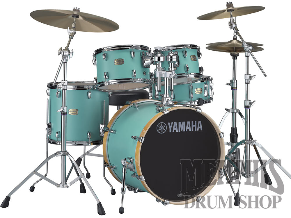 Yamaha Stage Custom Birch Drum Set 20/10/12/14/14 - Matte Surf Green with 680W Hardware Pack