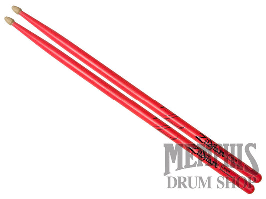 Zildjian Hickory 5A Acorn Tip Pink Drumsticks Z5AACDGP