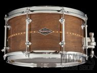 Craviotto 13x7 Custom Shop Walnut Snare Drum with Walnut Inlay