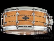 Craviotto 14x5.5 Custom Shop Beech Snare Drum with Dual Walnut Inlay