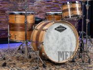 Craviotto Private Reserve Stacked Sycamore/Walnut/Sycamore Drum Set with Dual Cherry Inlay 22/12/16
