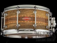 Craviotto 14x6.5 Private Reserve Stacked Black Limba/Walnut/Black Limba Snare Drum with Dual Cherry Inlay