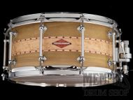 Craviotto 14x6.5 Private Reserve Stacked Poplar/Birdseye Maple/Poplar Snare Drum with Dual Red Inlay