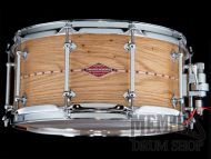 Craviotto 14x6.5 Private Reserve Wormy Oak Snare Drum with Red Inlay