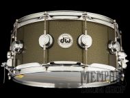 DW 14x6.5 Collector's Series Black Nickel Over Brass Special Snare Drum - Gold Vein
