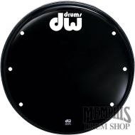 DW 18" Ebony Black Vented Logo Front Bass Drumhead