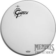 Gretsch 18" Coated Logo Drumhead - Off-Center Gretsch Logo with Remo Logo