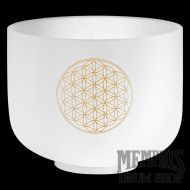 Meinl 8" Crystal Singing Bowl, White-frosted, Note C#, Flower of Life