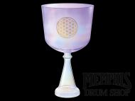 Meinl 8" Crystal Singing Chalice, Note F, Purple, Heart Chakra, Flower of Life