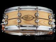 Pearl 14x5 Music City Custom Solid Ash Snare Drum with Kingwood Center Inlay