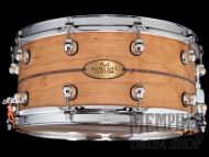 Pearl 14x6.5 Music City Custom Solid Cherry Snare Drum with Kingwood Center Inlay