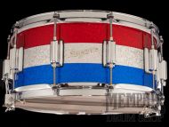 Rogers 14x6.5 Dyna-Sonic Snare Drum with Beavertail Lugs - Red, White, and Blue Sparkle