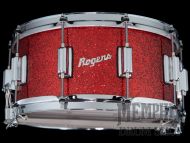 Rogers 14x6.5 Dyna-Sonic Snare Drum with Beavertail Lugs - Red Sparkle