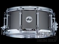 DW 14x6.5 Collector's Series Satin Black Over Brass Snare Drum with Tube Lugs