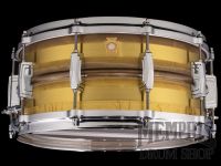 Ludwig 14x6.5 Raw Brass Phonic Striped Snare Drum with Die-Cast Hoops