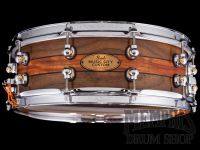 Pearl 14x5 Music City Custom Solid Walnut Snare Drum with Padauk Inlay and Ebony Bands